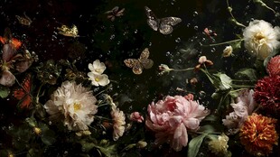 繁花间蝶舞的梦幻景致