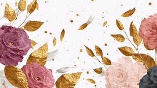 金色花卉背景图