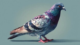 多彩斑斓的艺术风格鸽子