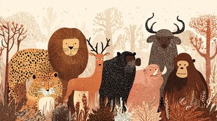 森林中的多样野生动物