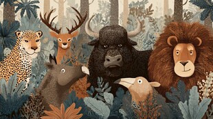 森林中的可爱动物大集合