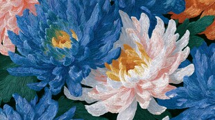 绚丽多彩花卉刺绣图案