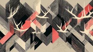 几何图案中的鹿角装饰元素