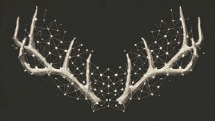 科技感几何线条鹿角造型