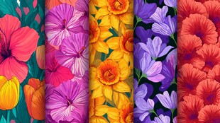 多彩花卉图案集合