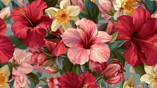 缤纷花卉图案 绽放自然之美