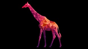 多边形风格长颈鹿插画