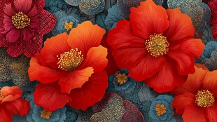 绚丽多彩花朵微观艺术图