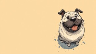 可爱哈巴狗插画