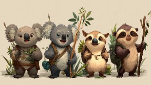 萌趣动物小队整装待发