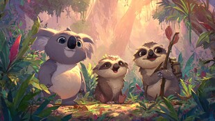 森林中的萌趣动物伙伴