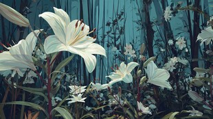 梦幻百合绽放于幽森之境