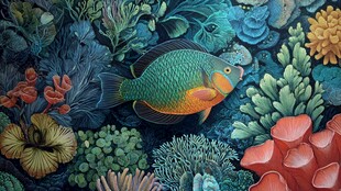 海底斑斓彩鱼与珊瑚世界