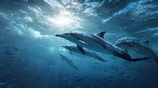 海底畅游的灵动海豚