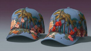 热带风情印花棒球帽