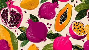 缤纷水果插画图案设计