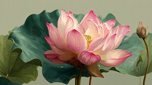 盛开的娇艳荷花