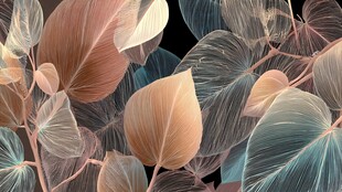 梦幻多彩叶片艺术插画