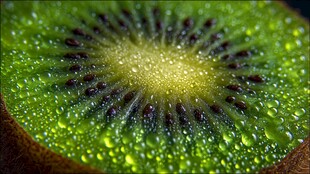 水润猕猴桃切片特写