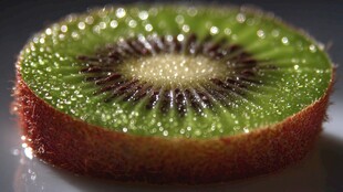 切开的猕猴桃 水珠晶莹