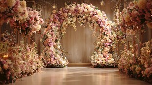 浪漫花卉婚礼拱门布置