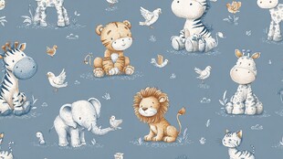 可爱动物卡通图案背景