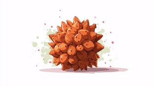 可爱橙色刺猬状卡通形象