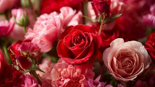 多彩娇艳玫瑰绽放