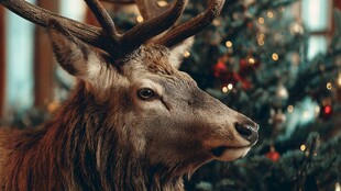 圣诞驯鹿特写