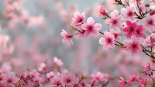 春日烂漫桃花绽放枝头