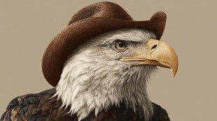 戴牛仔帽的白头鹰