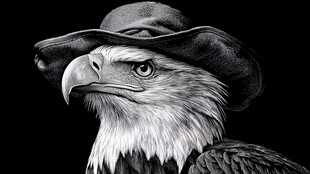 戴帽雄鹰 独特的动物艺术形象