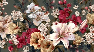 多彩花卉图案 绚丽植物世界