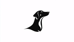 简约猎犬轮廓图案