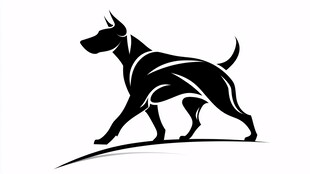 行走的狗简约图标