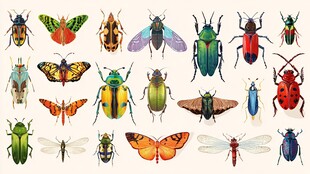 多彩昆虫集合展示