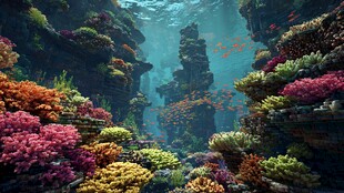 梦幻海底珊瑚礁景观