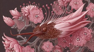 梦幻粉色花卉微观艺术图