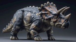 逼真三角龙模型玩具展示