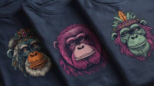 个性猩猩图案T恤