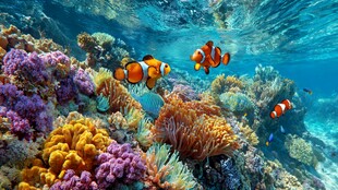 海底世界 小丑鱼与珊瑚