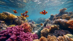 海底缤纷世界中的小丑鱼