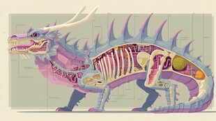 奇幻龙类解剖结构示意图