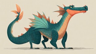 可爱奇幻风卡通小飞龙