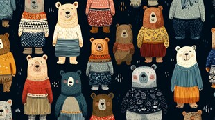 可爱小熊卡通图案集合