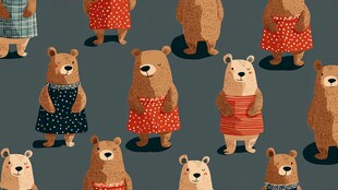 可爱小熊时尚穿搭图案