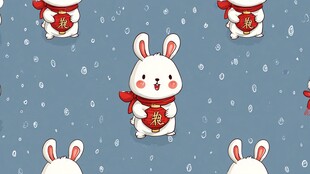 萌兔贺岁图案设计