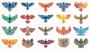 多彩鹰形图案设计集合