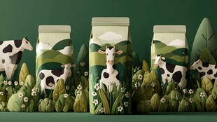 田园风牛奶包装创意展示