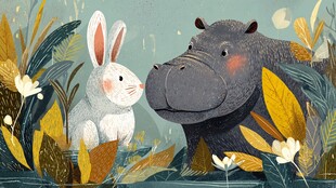 河马与白兔的温馨邂逅